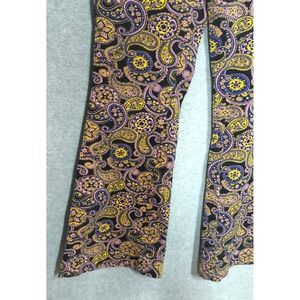 Vtg  Mod Cloth Flare Leg Pants Women 10 Paisley Retro Boho Free Spirit Trendy